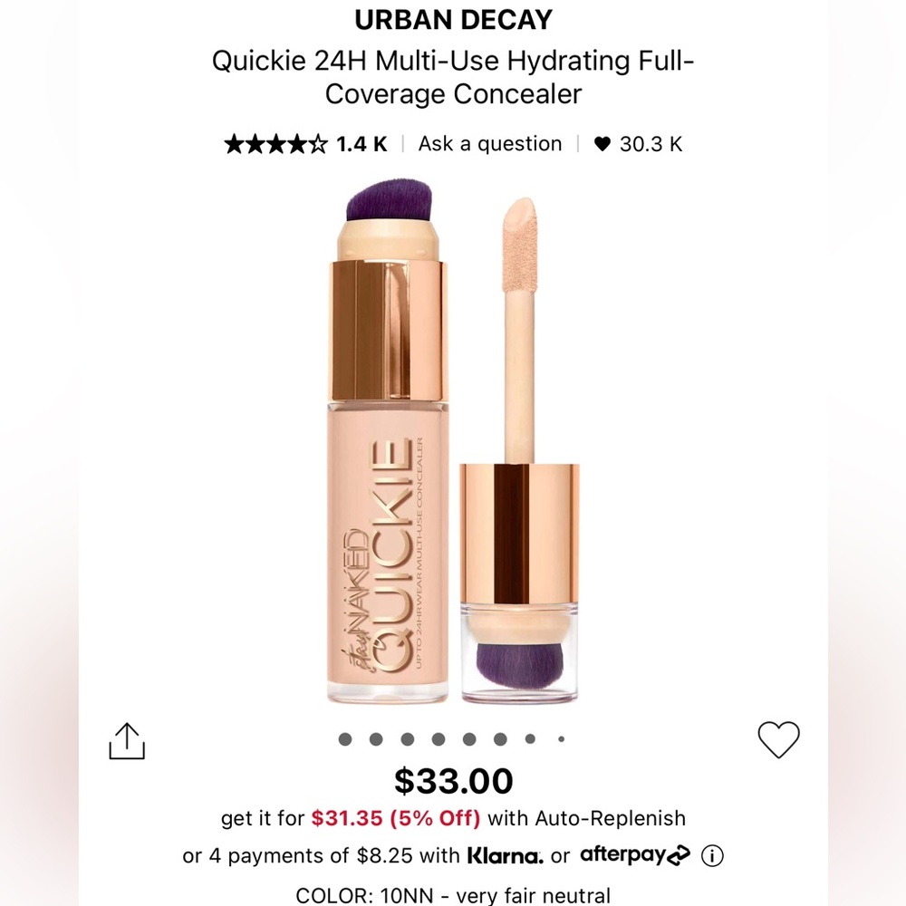 Urban Decay Quickie 24 HR. Multi Use Hydrating Full Coverage Concealer